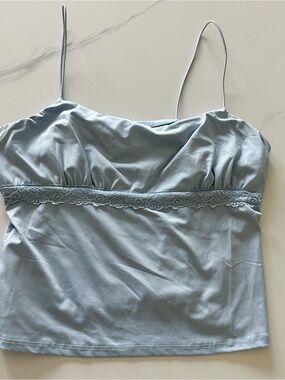Wild Fable baby blue lace trim cami summer top